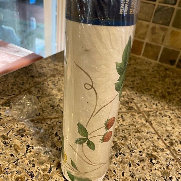 Village Strawberry Blueberry Flowers Print Wallpaper Drawer Lining Paper - Picture 2 of 16